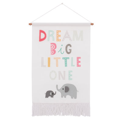 NoJo Dream Big Little One White, Wall Décor Banner