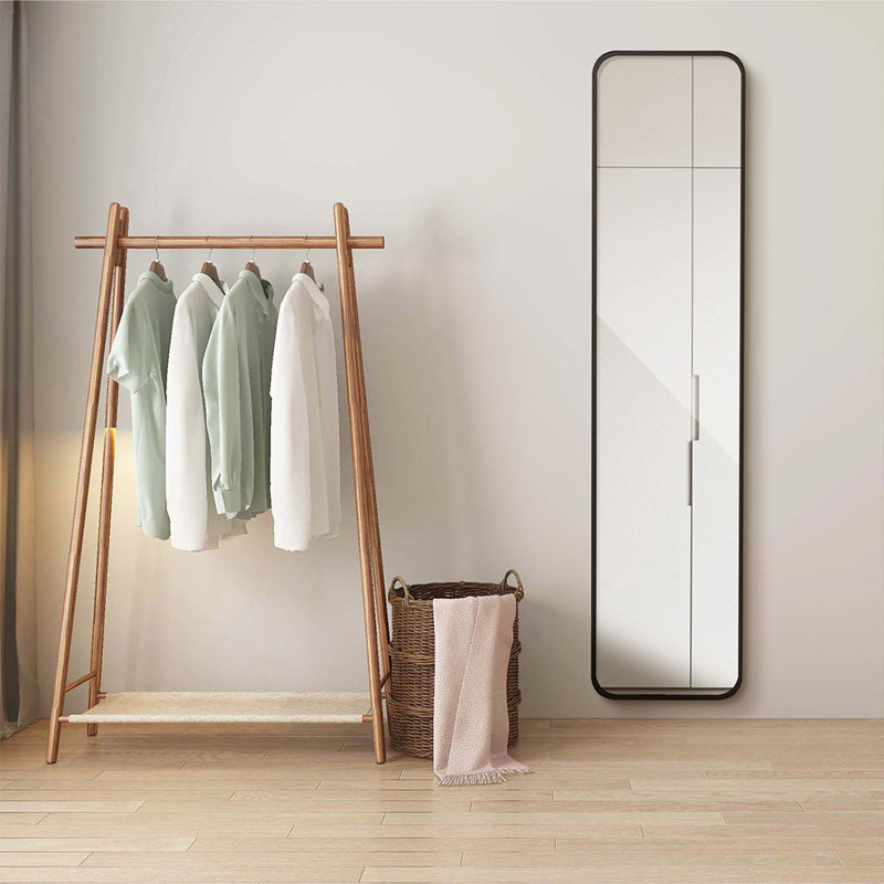 Metal Rectangle Mirror, Black, 118 cm H x 28 cm W