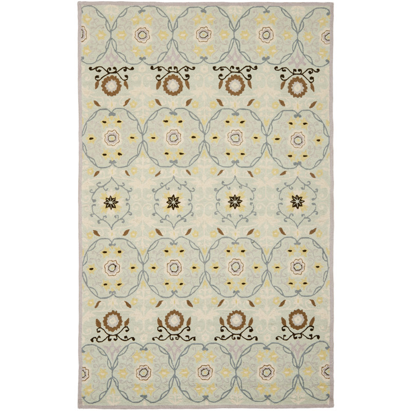 Rafferty Floral Wool Hand Woven Area Rug, Rectangle 160 x 251cm