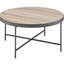 Table basse de style industriel, chêne gris vieilli et noir, X