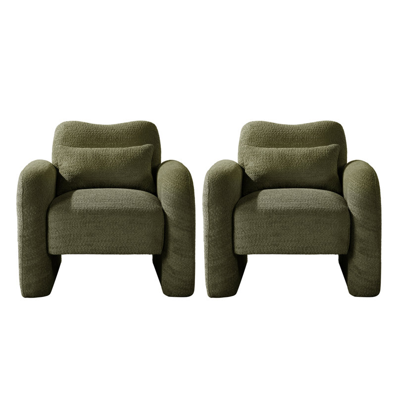 Fauteuil rembourré avec coussin lombaire l 33 po Fidele, Vert