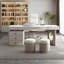 Bureau de direction blanc rectangulaire en pierre frittée avec tiroirs-1298705555
