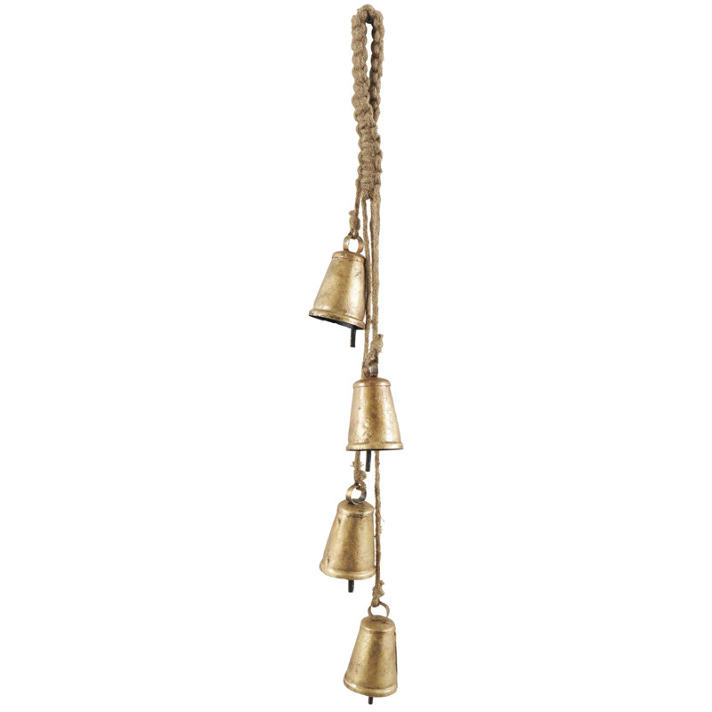 Sonnettes décoratives en métal Kristen, H 29 po x l 4 po x P 3 po, Or