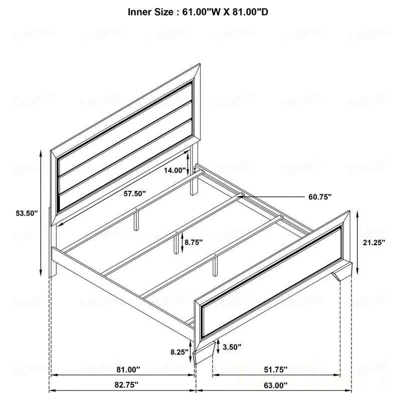 Washed Taupe Queen Panel Bed