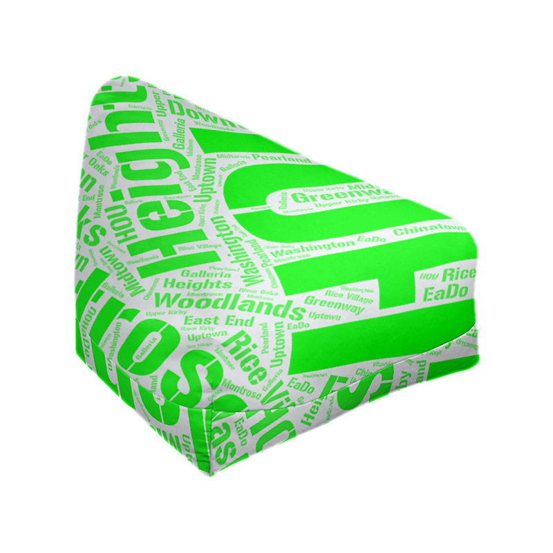 Classic Bean Bag, 42" H x 38" W x 29" D, Green Polyester Blend, Houston