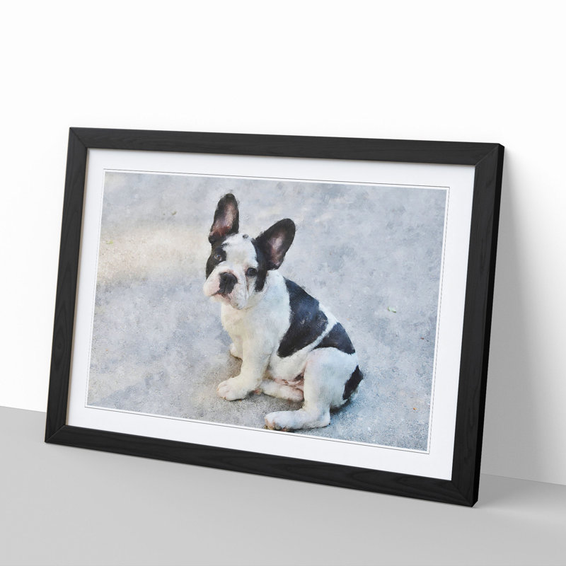French Bulldog Vol.3 - Picture Frame Graphic Art, 27cm H x 36cm W x 2cm D, Black Framed