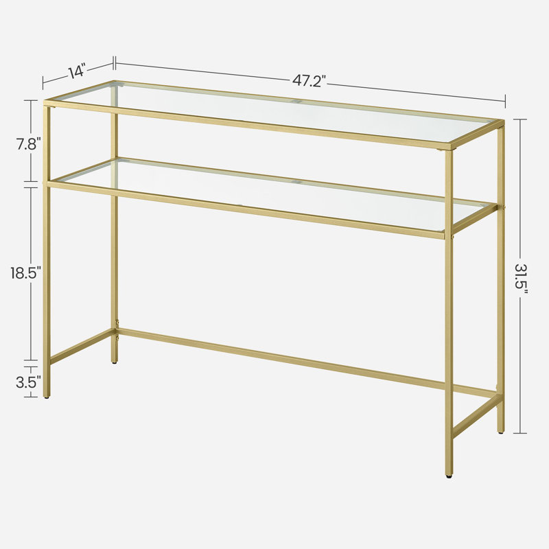 Console Doynton, Doré, H 31,5 po x l 47,2 po x P 13,8 po