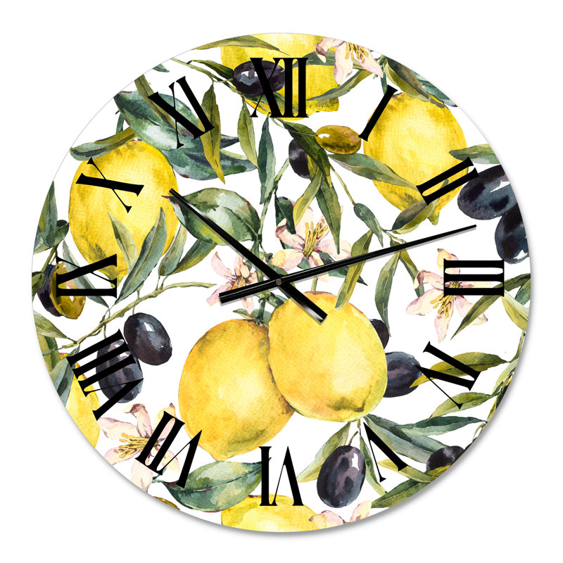 Horloge murale citron et olive I, Moyen