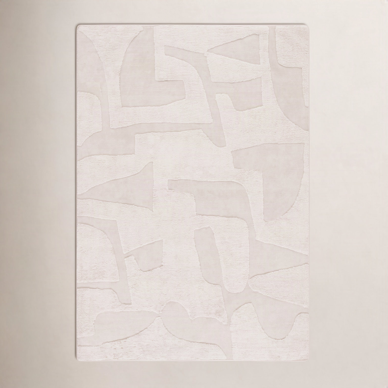 Sarya Ivory Hand-Woven Abstract Rug, Runner 2'3" x 11'