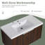 Meuble-lavabo mural simple 36 po avec lavabo en résine et 2 portes d'armoire à fermeture en douceur-106861373