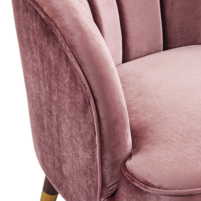 Fauteuil demi-tonneau Gabrianna, Blush Boucle