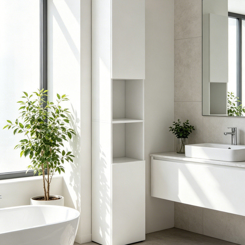 MDF / Particle Board Freestanding Linen Cabinet