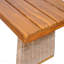 Banc d'extérieur 1 pièce en bois d'acacia, finition teck + osier brun