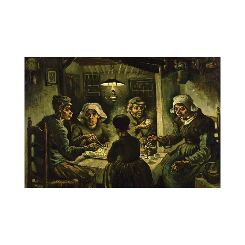 The Potato Eaters, 1885 by Vincent Van Gogh - Wrapped Canvas Painting, 20.32 cm H x 30.48 cm W