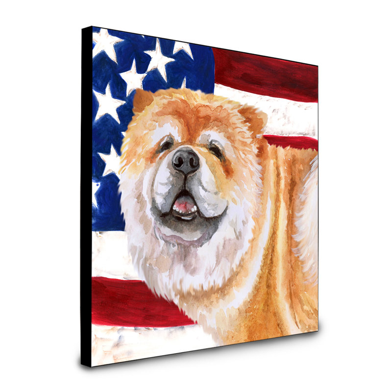 Panneau mural patriotique art Double Down, Cane corso jaune