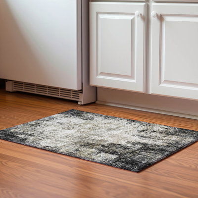 Premium Machine Washable Prisco Black Rug