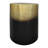 Hygerta 20 Inch Side End Table, Round Drum Shape, Black, Gold Antique Brass Ombre