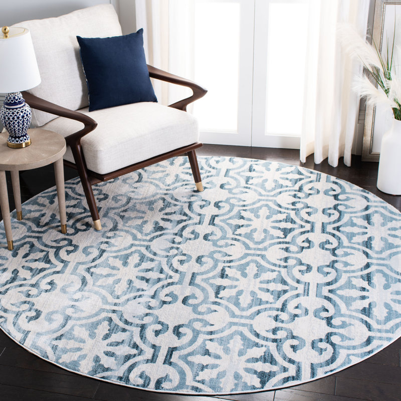 Kline Performance Geometric Rug, Round 6'7"