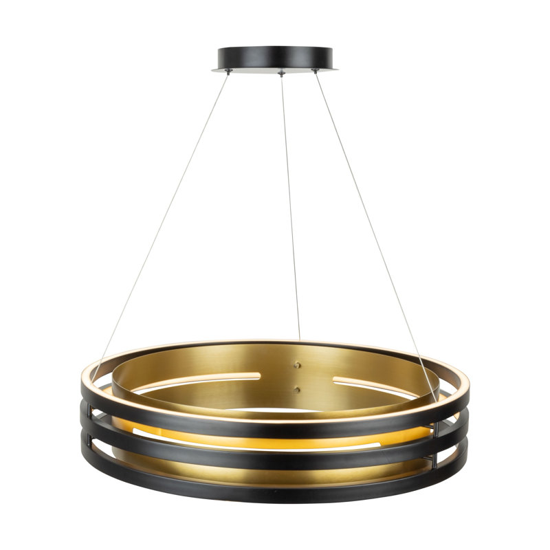Lustre à 1 lumière Toledo - 25,5 po Toledo - noir / laiton brossé