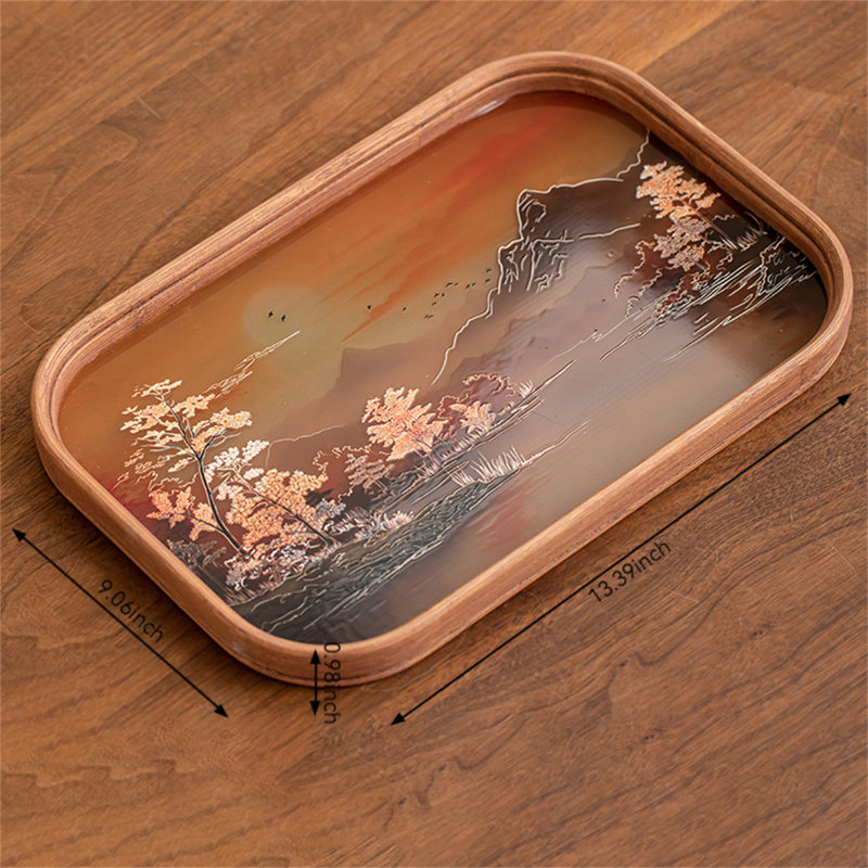 Donnalou Glass Tray, 0.98" H x 9.06" W x 13.39" D