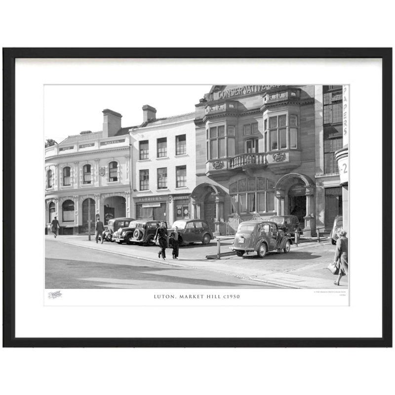 Luton, Market Hill C1950 - Single Picture Frame Print, 60cm H X 80cm W x 2cm D