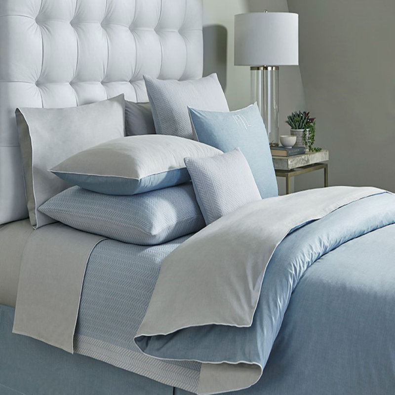 Asher Duvet Cover Set, Marine Ash, King Duvet Cover + 2 Shams