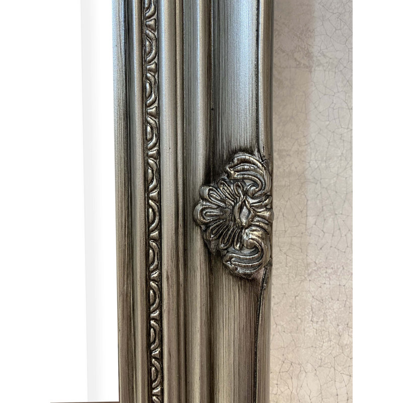 Jiminez Lightweight Hardwood Rectangle Mirror, Antique Silver