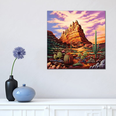 Superstition Mountains by Andy Russell - Wrapped Canvas Painting
