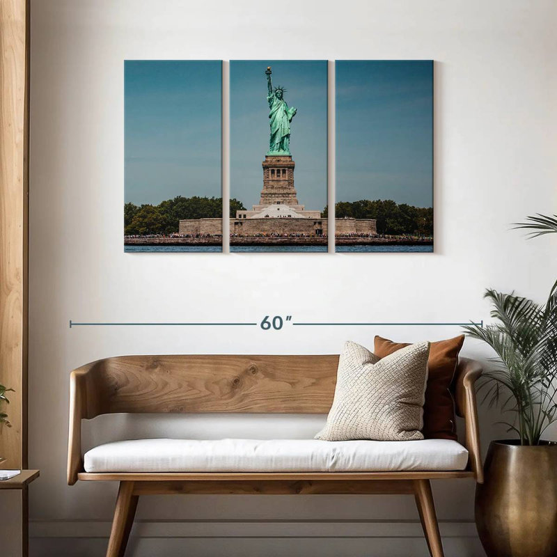Rorry Liberty Statue Against Clear Sky, 28" H x 45" W