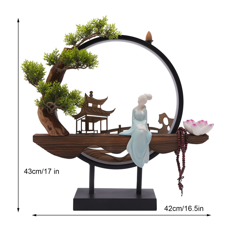 Tymere Ceramic Backflow Incense Holder with LED Light