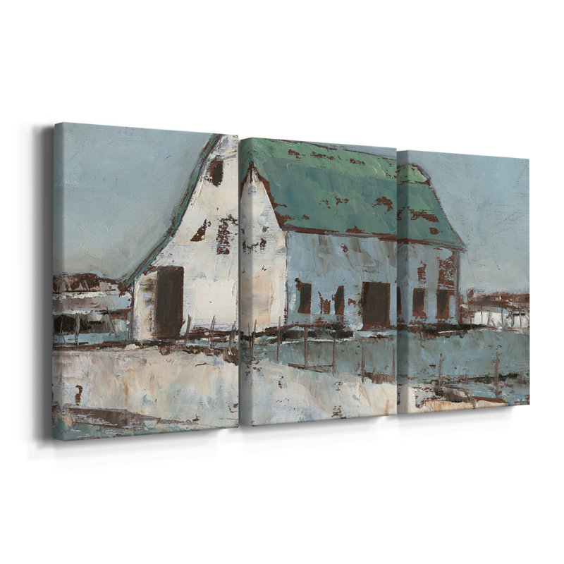 Plein Air Barn II - Toile tendue avec châssis de qualité supérieure - Prêt à être accroché, H 27 po x l 54 po x P 1 po