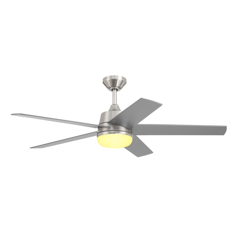 Purab 52'' Ceiling Fan with LED Lights, Silver/Gray