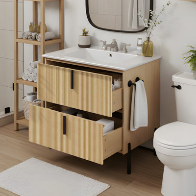 Meuble-lavabo 30 po avec évier en céramique