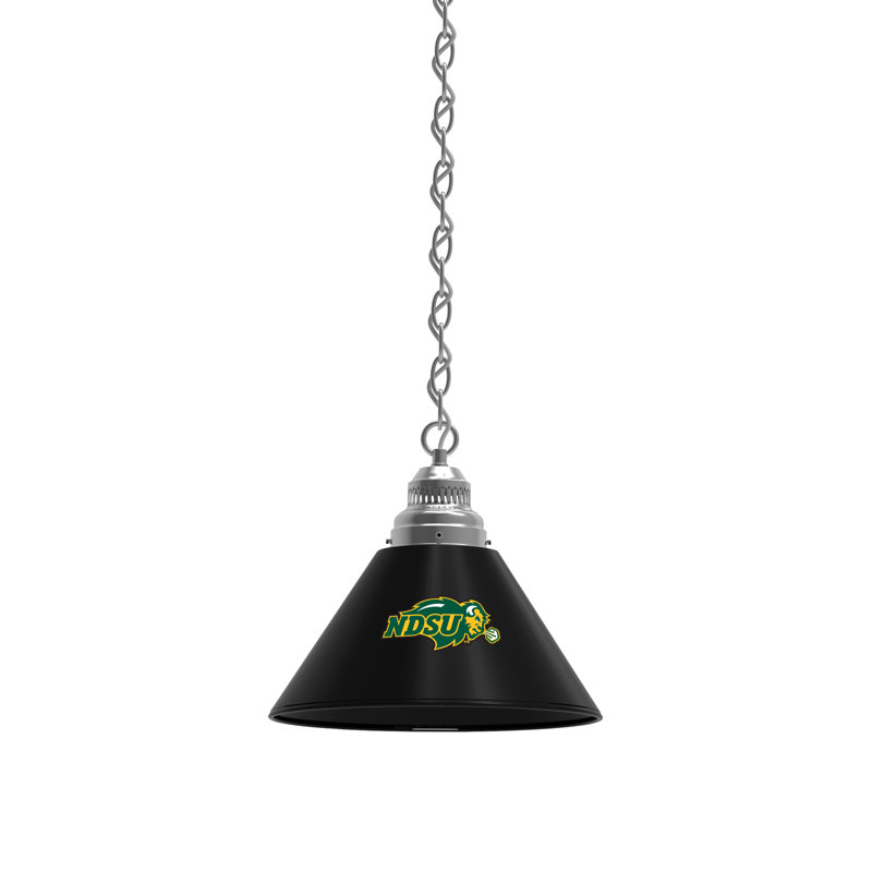 1 - Light Single Pendant, Chrome, North Dakota State Bison - Black