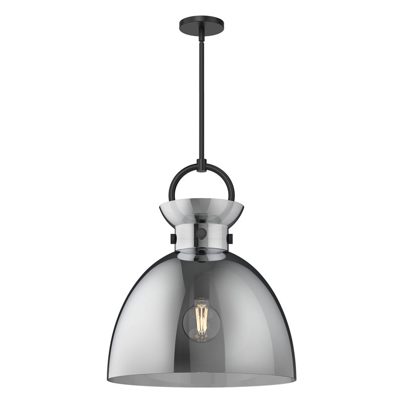 Tinka 1 - Light Single Pendant, Matte Black, 21.75" H x 18" W x 18" D, Smoked