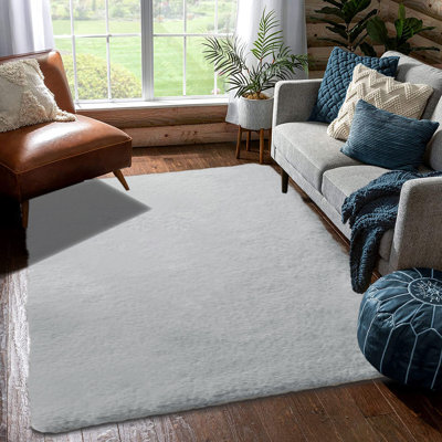 Tapis d'intérieur gris en polypropylène tissé à la machine Darel