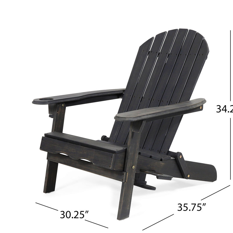 Chaise Adirondack pour l'extérieur, Gris foncé