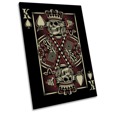 King Spades Card Poker Picture 1 Piece Wrapped Canvas Wall Art