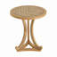 Table d'appoint ronde en bois au fini naturel - Table de bout courbée élégante pour le salon, la chambre à coucher ou le patio