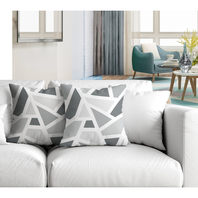 Coussin carré intérieur / extérieur Marion, L 17 po x H 17 po, Gris