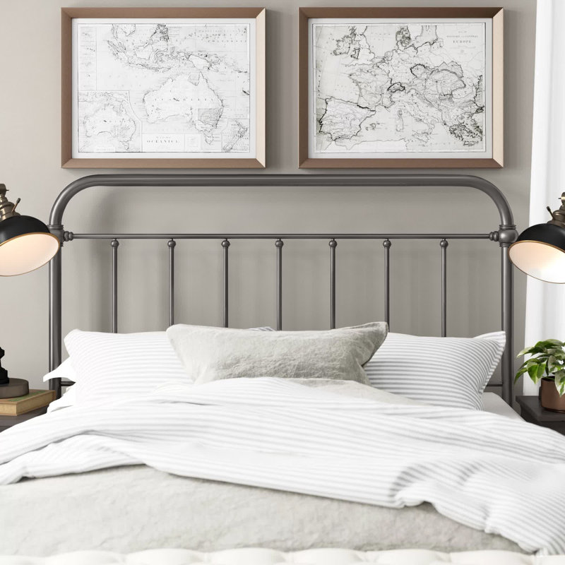 Ramon Steel Slat Headboard, Full/Queen, Pewter