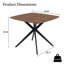 Table de salle à manger 34,64 "carrée avec base en X et plateau de coin rond, table de salle à manger en bois massif peu encombrante (noyer)-137099004