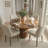 Linen Upholstered Dining Chairs with Solid Wood Legs-1674250147