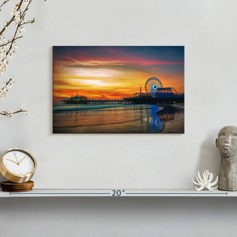 Gillard Santa Monica Pier Sunset, 8" H x 12" W