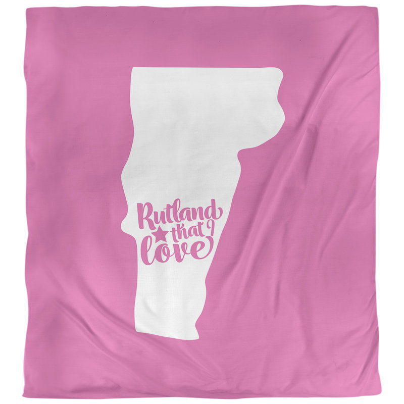 Housse de couette réversible simple rutland vermont love, Rose, Housse de couette simple TG, Polyester brossé