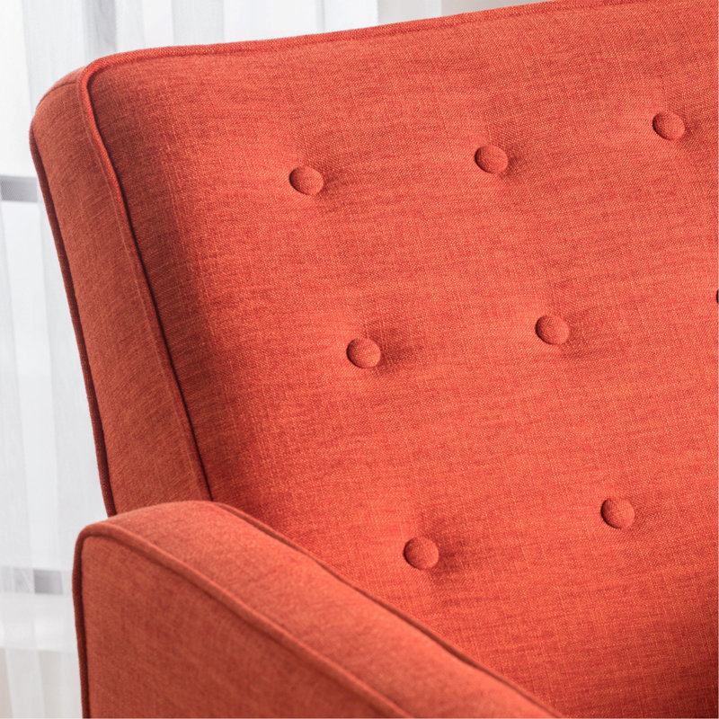 Canapé inclinable en tissu Mid-Century, Orange