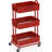 Simple Houseware 3-Tier Heavy Duty Metal Utility Rolling Cart, Red