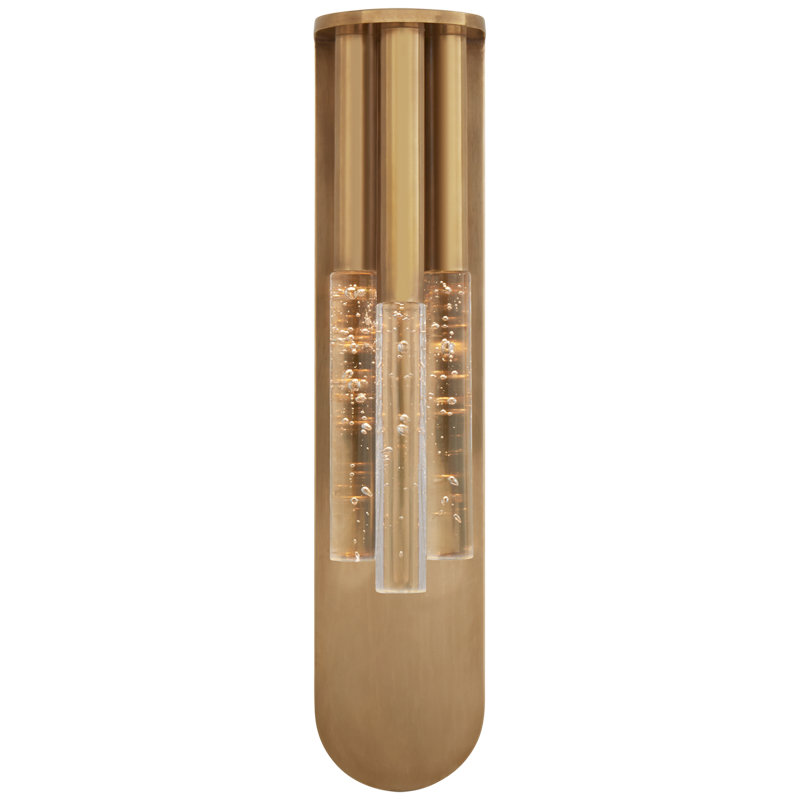 Kelly Wearstler Rousseau Medium Multi-Drop Sconce, Antique-Burnished Brass, Seeded Glass
