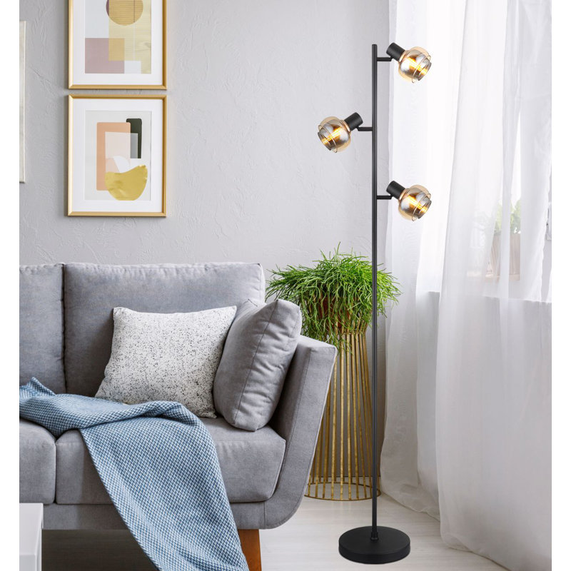 154 Cm Classic Floor Lamp Tokki, Black, Yellow/Black