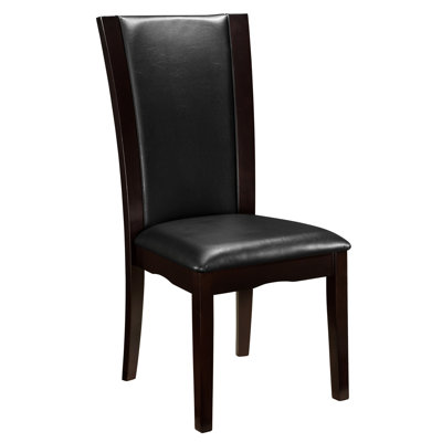 De 2 chaises d'appoint de salle à manger, brun foncé, structure en bois franc de finition, paquet de 11 po de largeur, chaise de table 2 chaises contemporaines, assise rembourrée, profondeur de 43 po